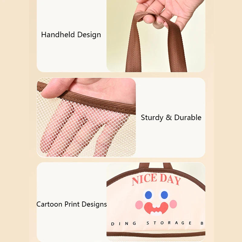 Description Picture 4 of itemDouble Layer Underwear Storage Bag,New Wall Hanging Breathable Mesh Bags with Hook for Socks Toy,Multi-Purpose Closet Organizer