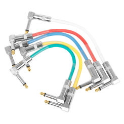 Effects Pedal Cables 15CM PVC-coated Metal Head Various Colors Electric Guitar Effect Cables Electric Guitar Accessories & Part