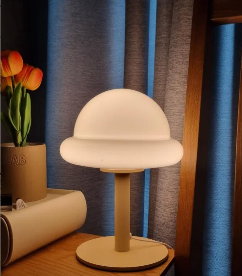 Description Picture 6 of itemGlass Table Lamp Post Modern Minimalism Atmosphere Bedroom Decorative Tricolor Variable Home Decor Accessories Led Night Light