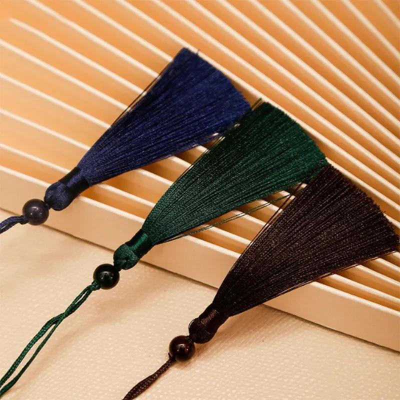 Description Picture 5 of item5/10/20Pcs 13cm Silky Floss Bookmark Tassels with Cord Loop Soft Craft Mini Tassel Beaded for Jewelry Making DIY Craft Accessory