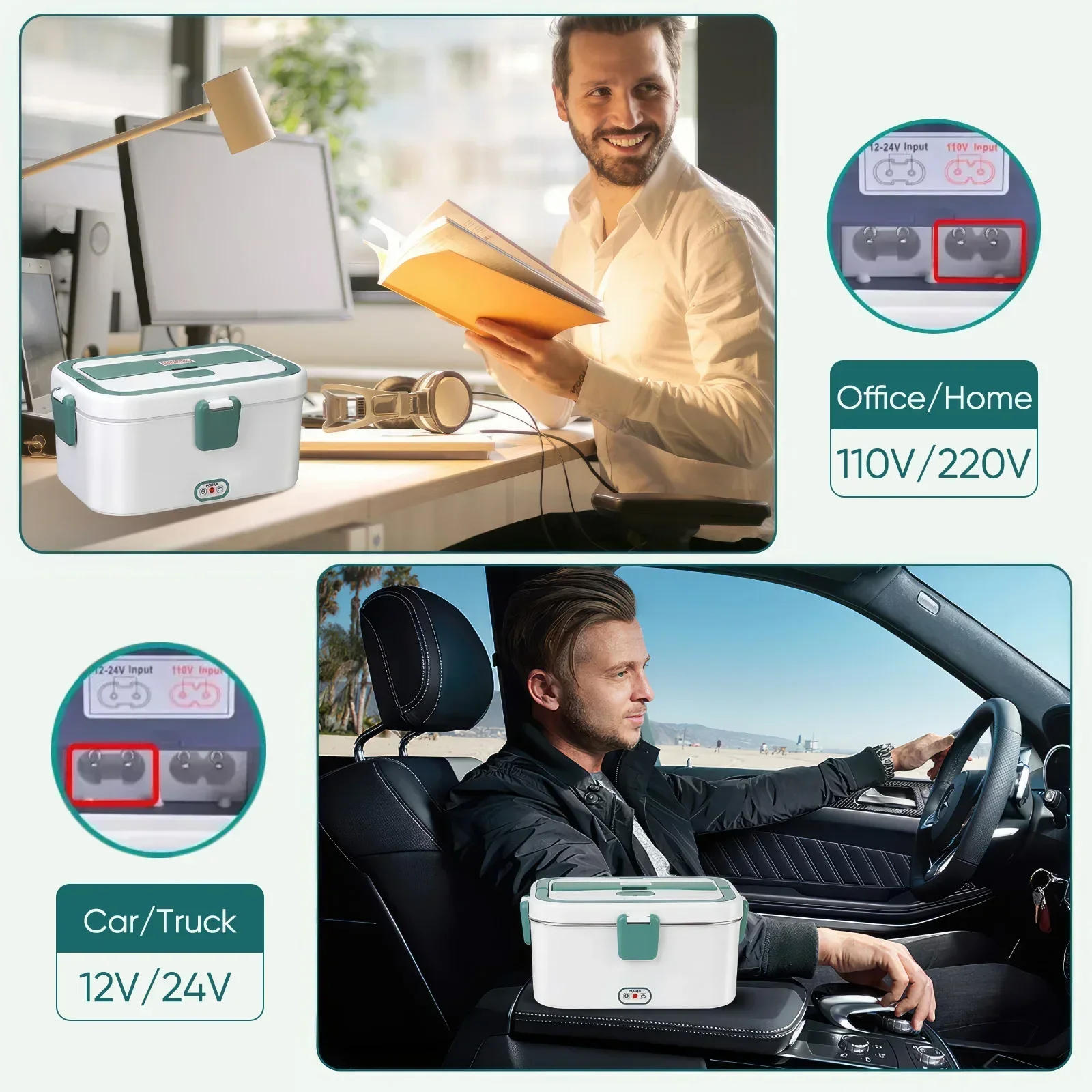 Description Picture 5 of itemElectric Lunch Box Food Warmer 1.8 L 80W  Camping Bento Picnic Portable Food Heater Car/Truck/Home in-car Electric Lunch Box