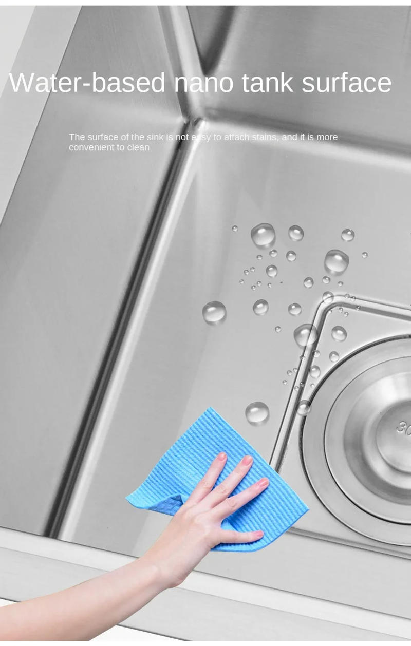 Description Picture 3 of itemNanometer Black Sliver Hidden Kitchen Sink Invisible Sink for Bar 304 Stainless Steel Handmade Brushed Single Kitchen Sink