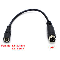 DC Power Supply Adapter Connector Cable 5.5 x 2.1mm Female to MINI DIN 3 Pin Male For Barcode Printer DVD LCD TV PC