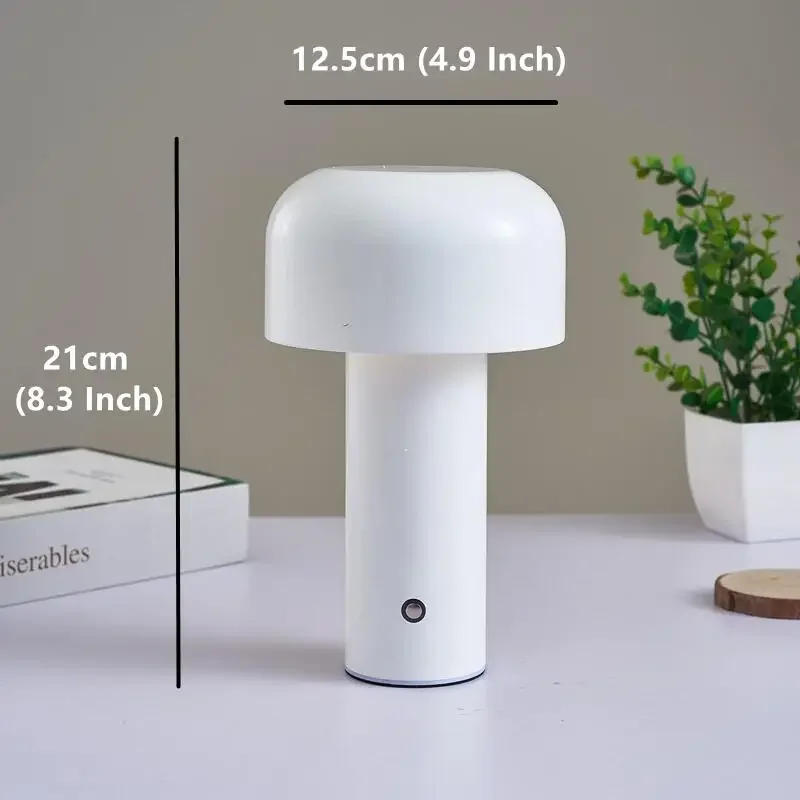 Description Picture 6 of itemMushroom Table Lamp Portable Italian Design Wireless Touch USB Rechargeable Decoration for Bedroom Desktop Night Light Desk Lamp