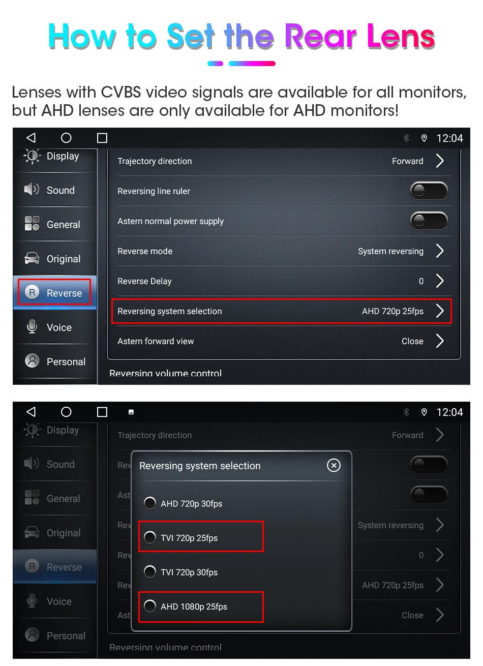 Description Picture 2 of itemAHD 1920x1080P CVBS Night Vision 12V IP68 Waterproof 170° Degree Fisheye Golden Lens Full HD Vehicle Backup Car Rear View Camera