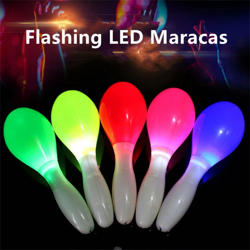 Description Picture 2 of itemLED Maracas Flashing Light Lamp Sensory Glowing Sand Hammer Toys 3 Pattern Music Learning Instruments For Children Random Colo