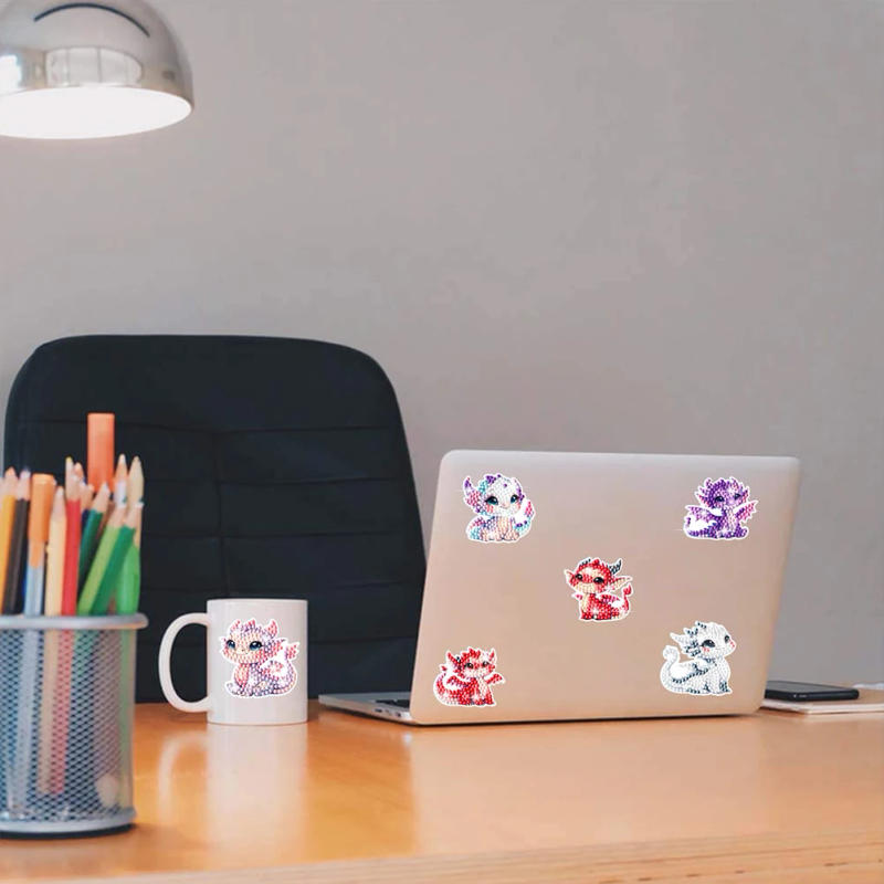 Description Picture 6 of item12Pcs Dragon Diamond Painting Sticker Cartoon Dragon Diamonds Mosaic Stickers Gem Paint by Numbers Diamonds Arts for All Ages