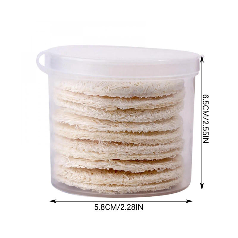 Description Picture 4 of item10Pcs Natural Luffa Facial Cleansing Loofah Scrub Wisp Sponge Pads Face and Body Exfoliating Skin Scrubber Peel Scrub Skin Care