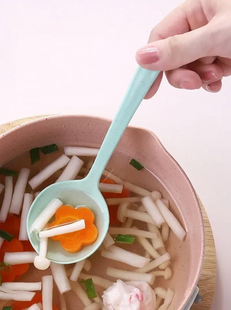 Description Picture 3 of item1pcs Household Utensils Spoon Wheat Stalk Spoon Tablespoons Plastic Large Soup Long Porridge Rice Dinner Scoop Kitchen Supplies