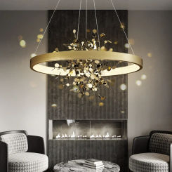 Modern LED Pendant Lights Gold Ring for Living Dining Room Restaurant Kitchen Decor Chandeliers Hanging Lamps luminaria Lustre
