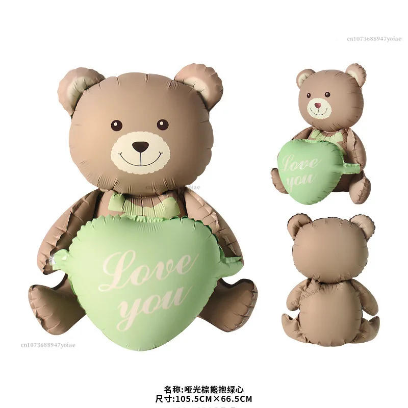 Description Picture 6 of item4D Big Bear Foil Balloon Love Heart Wedding Decoration For Kids Birthday Party Decor Helium Globos Baby Shower Bow Tie Balloon