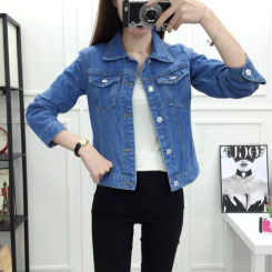 Fashion Denim Women Jacket 2024 Winter New Long Sleeve Women Coat Elegant Casual Overcoat