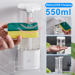 550ml Automatic Sensor Hand Sanitizer Smart Touchless Sensor Dish Soap Detergent Dispenser For Kitchen Sink Save Detergent