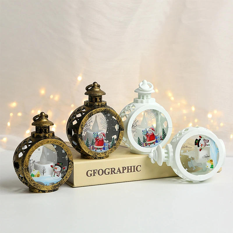 Description Picture 6 of item2025 LED Portable Lantern Santa Claus Lamp Decor Christmas Xmas Tree Wind Lights Pendant Navidad Christmas New Year Decoration