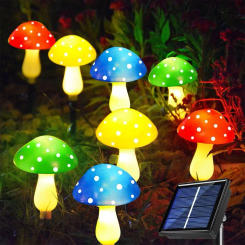 LED Outdoor Solar Mushroom Lights With Solar Panel IP65 Waterproof Garden Lights For Yard Patio Garden Pathway Porch Decor