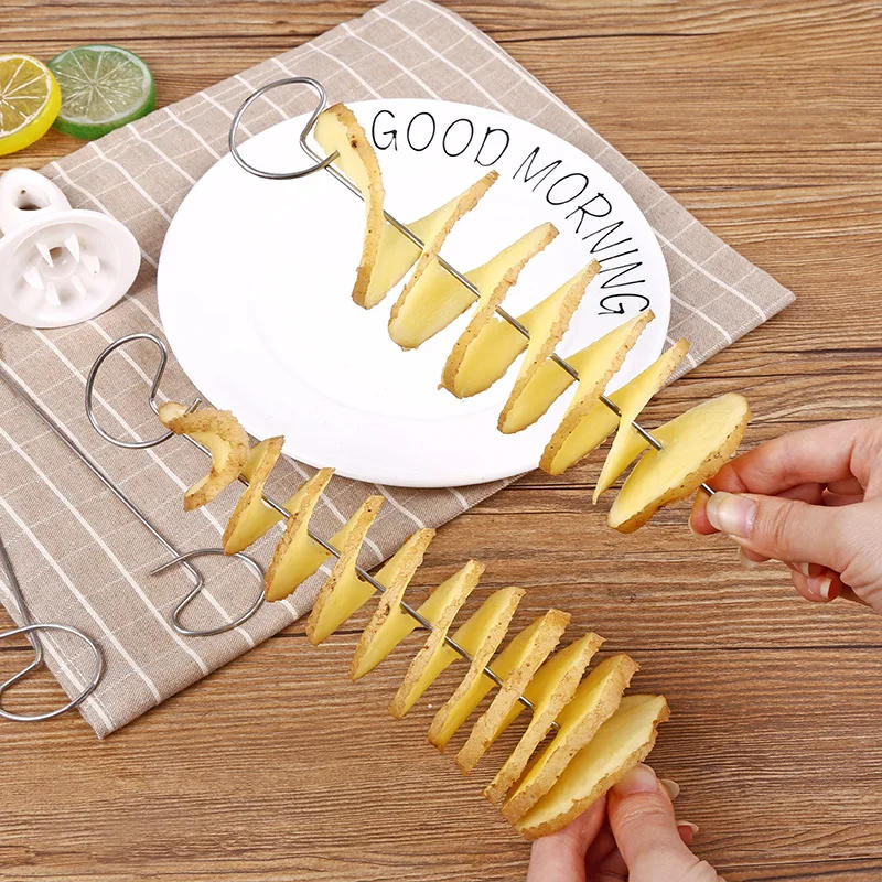 Description Picture 4 of itemSpiral Potato Cutter Twisted Slice Potato Tower Whirlwind Potato Cut Diy Creative Fruit And Vegetable Spiral Slicer For Kitchen