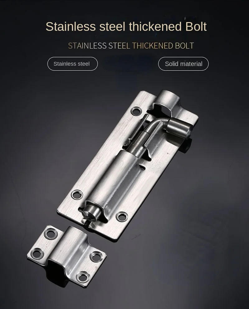 Description Picture 2 of itemLatch Home Safety Stainless Steel Door Bolt Lock Sliding Door Chain Lock Furniture