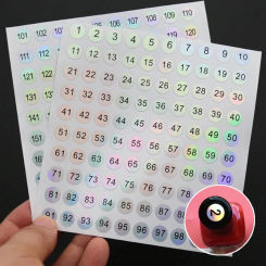 Nail Polish Bottle Number Number Sticker Circular Laser Waterproof Coded Album Label 1-500 Serial Number Nail Stamp Nail Sticker
