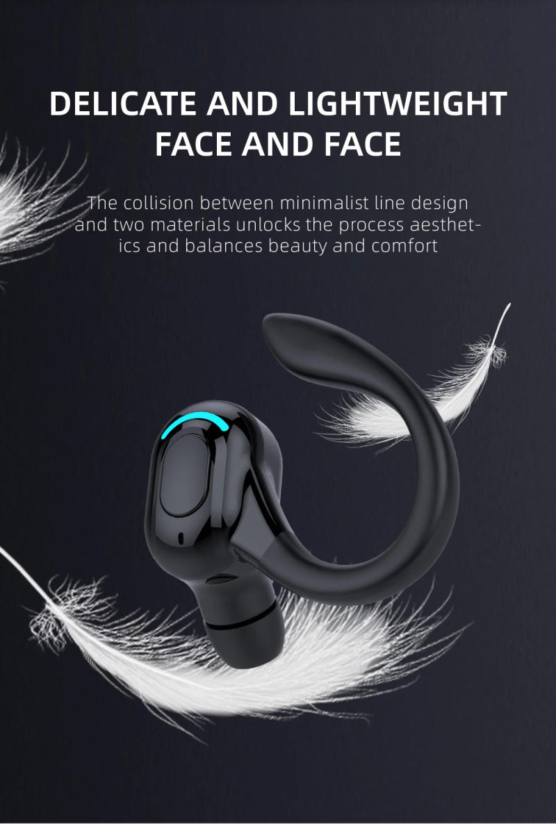 Description Picture 4 of itemBluetooth 5.2 Business Wireless Headphone Ear-Hook Mini HIFI Bass Noise Cancelling Earphone With Mic Earbuds Sport Game Headset