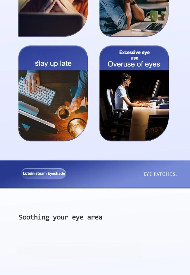 Description Picture 5 of item10pcs Lutein Steam Eye Mask Warm Moist Heating AndSoothing For The Eyes Light-Blocking Eye Protection Mask Hot Compress Eye SPA