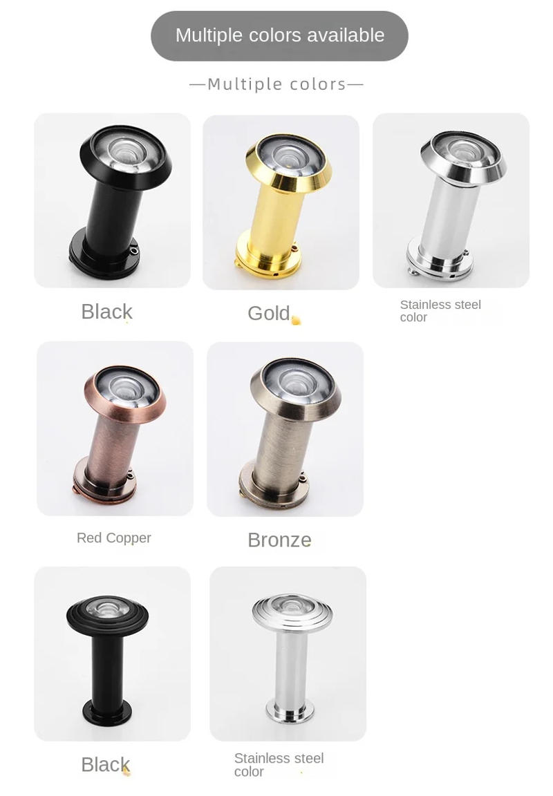 Description Picture 3 of item10pcs/lot 200 Degree Door Viewer HD Wide Angle Peephole Security Hidden Door Adjustable Glass Lens For Furniture Hardware