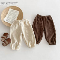 2024 New in Girls' Trousers: Autumn Spring Baby Clothing, Outdoor Anti-mosquito Thin Lantern Pants for Babies Kids