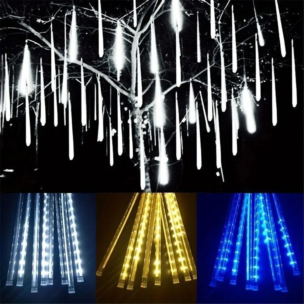 Description Picture 5 of item1/2/3/4pcs Holiday Light Garden Decor 30/50cm LED Wedding Meteor Shower Light String Fairy Garland Christmas Decoration