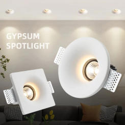 Recessed Gypsum Downlight Ceiling Light GU10 LED Anti-Glare Embedded Borderless Spotlight Living Room Corridor Indoor lighting