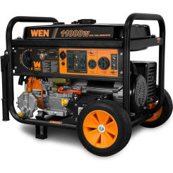WEN DF1100T 11,000-Watt 120V/240V Dual Fuel Portable Generator with Wheel Kit and Electric Start, Black