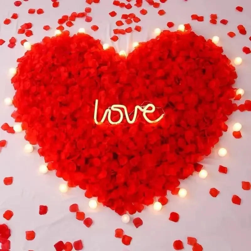 Description Picture 5 of item6000/100Pcs Artificial Fake Rose Petals Colorful Red White Gold Roses Petal Flowers for Romantic Wedding Party Favors Decoration