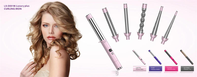 Description Picture 2 of itemLisiproof 2022 New Design 5 in 1 Curling Iron For Wand Set Interchangeable Wave Hair Curler PTC Heating 0.35-1.25 Inch