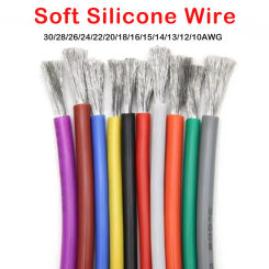 1/5M High Temperature Flexible Copper 30 28 26 24 22 20 18 16 15 14 13 12 10 AWG Ultra Soft Silicone Wire Heat-resistant cable