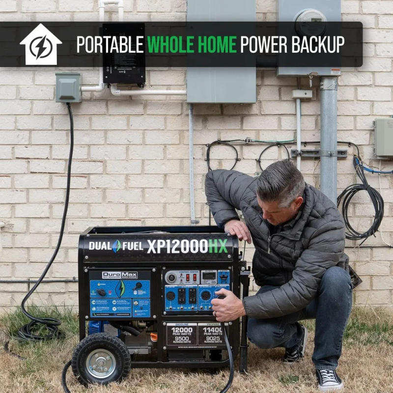 Description Picture 3 of itemXP12000HX Dual Fuel Portable Generator-12000 Watt Gas or Propane Powered Electric Start w/CO Alert, 50 State Approved, Blue