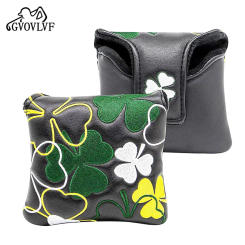 Golf Headcover Lucky Clover Golf Mallet Putter Cover Headcover Club Protector Magnetic Clover Gift for Golfers