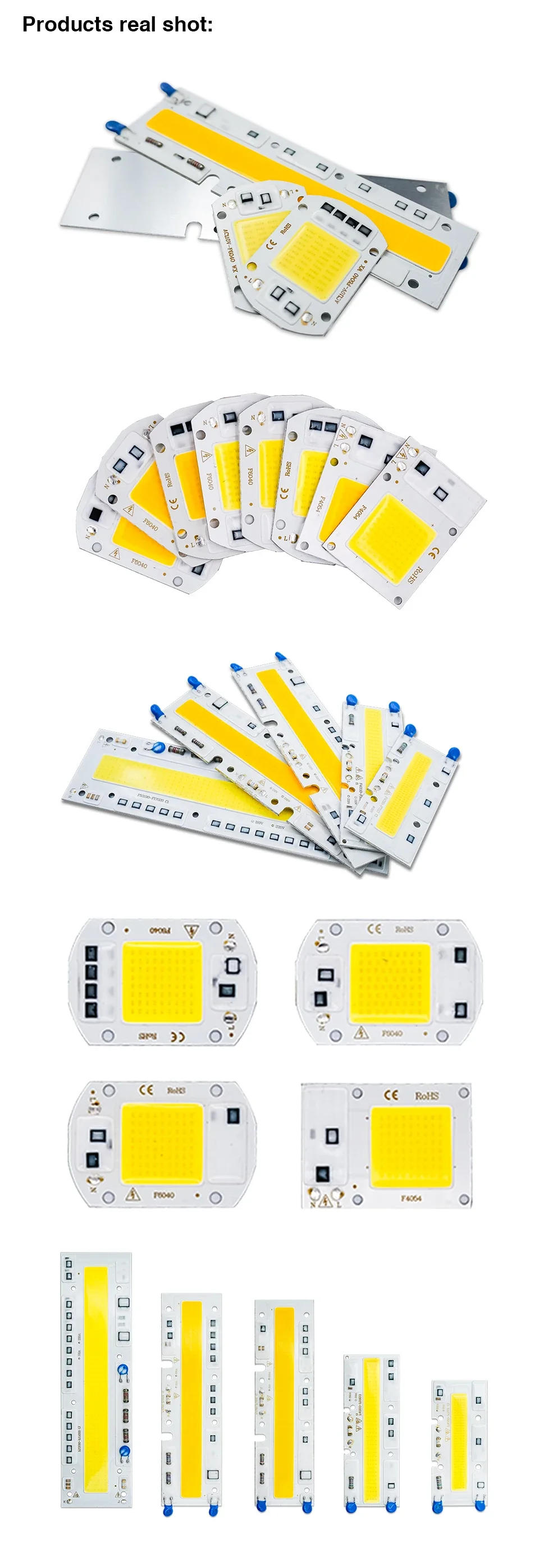 Description Picture 6 of itemLED Chip 50W 30W 20W 10W COB Chip Lamp AC 220V 110V Smart IC No Need Driver for DIY Led Flood Light Spotlight Lampada Lighting