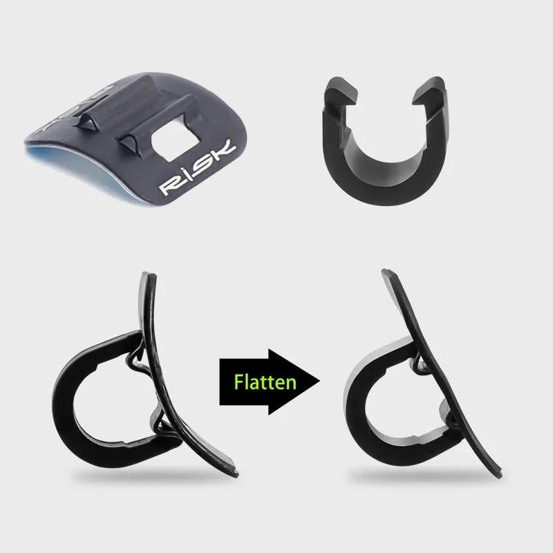 Description Picture 5 of itemRISK 1/5/10pair Bicycle Frame C-clips Clamps Housing Guide with Adhesive Seat MTB Road Bike Fixed Brake Shift Cables Buckle