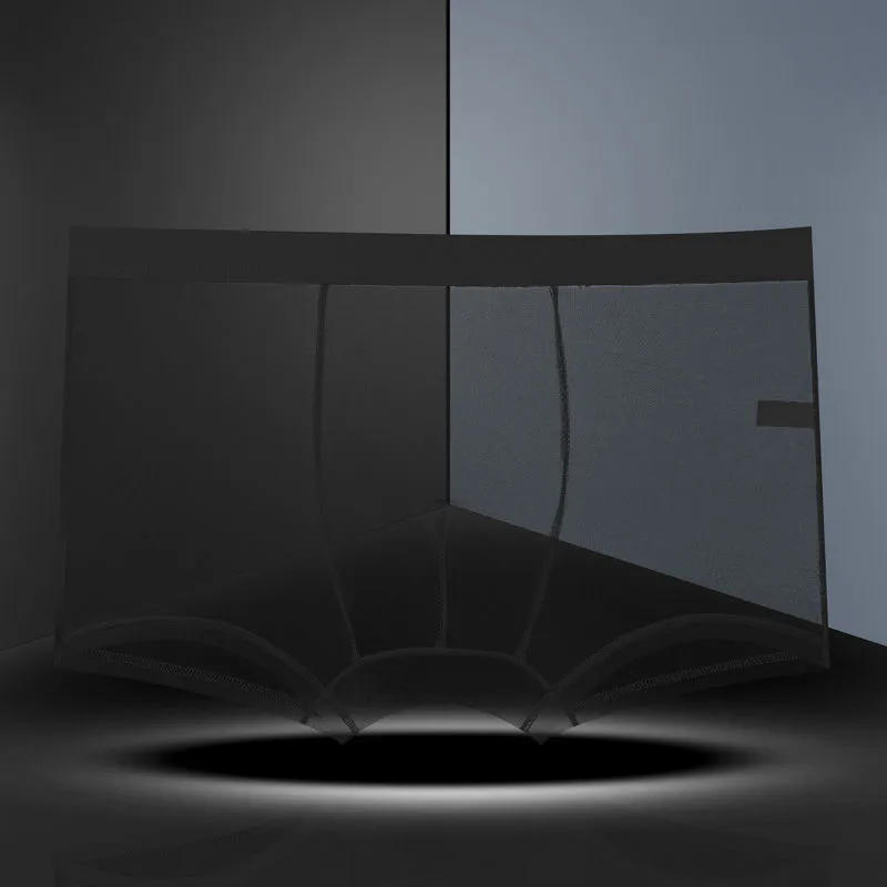 Description Picture 3 of itemSexy Full Transparent Men's Ice Silk Underwear Ultra-thin Breathable Boxer Trunk Large Size Seamless Shorts