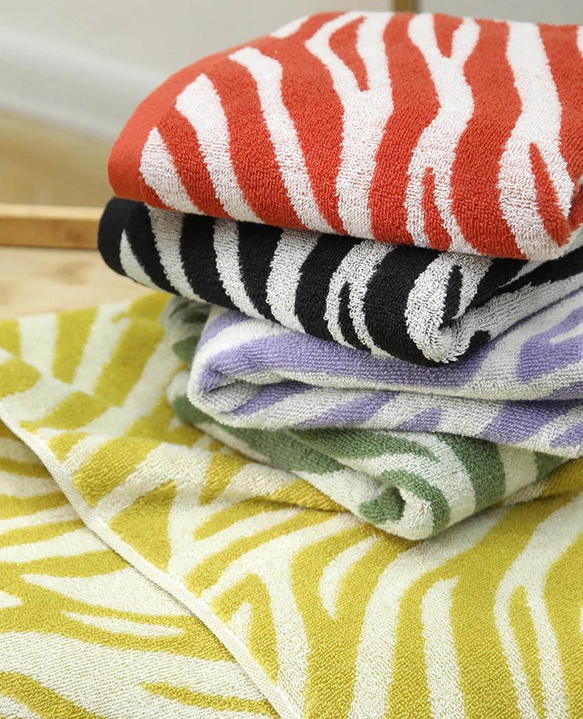 Description Picture 5 of itemStriped Tiger Pattern Hand Towel Cotton Soft Skin-friendly Face Towel Quick-drying Absorbent Towel For Home Bathroom 29*13in