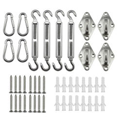 Stainless Steel Carabiner Set Carabiner for Shade Sails Heavy Duty Shade Sail Hardware Kit for Outdoor Patio Canopy 44 Pcs Set