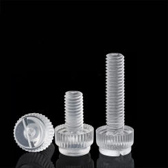 White Black Transparent Pc Nylon Circular Slotted Hand Twisted Knurled Screw Acrylic Plastic Screw M3M4M5M6M8