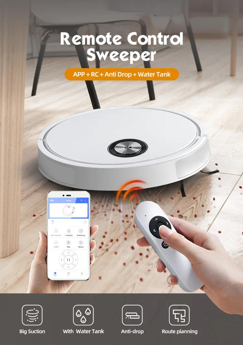 Description Picture 2 of itemApp & Remote Control Robotic Vacuum Cleaner:Household wet and dry sweeping machine with water tank