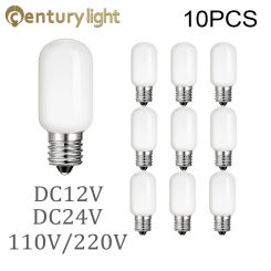 Vintage T20 Milky Led Bulb DC12V 24V Mini Night Tube Lamp Low Voltage 1W 2700K E12 E14 Base Warm White Fridge Tubular Light Bulb