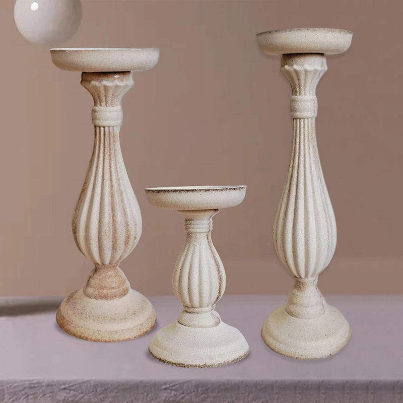Description Picture 2 of itemVintage Wedding Table Decoration Modern Christmas Wood Candlesticks for Candles & Holders Home Decor Candle Holder Centerpiece