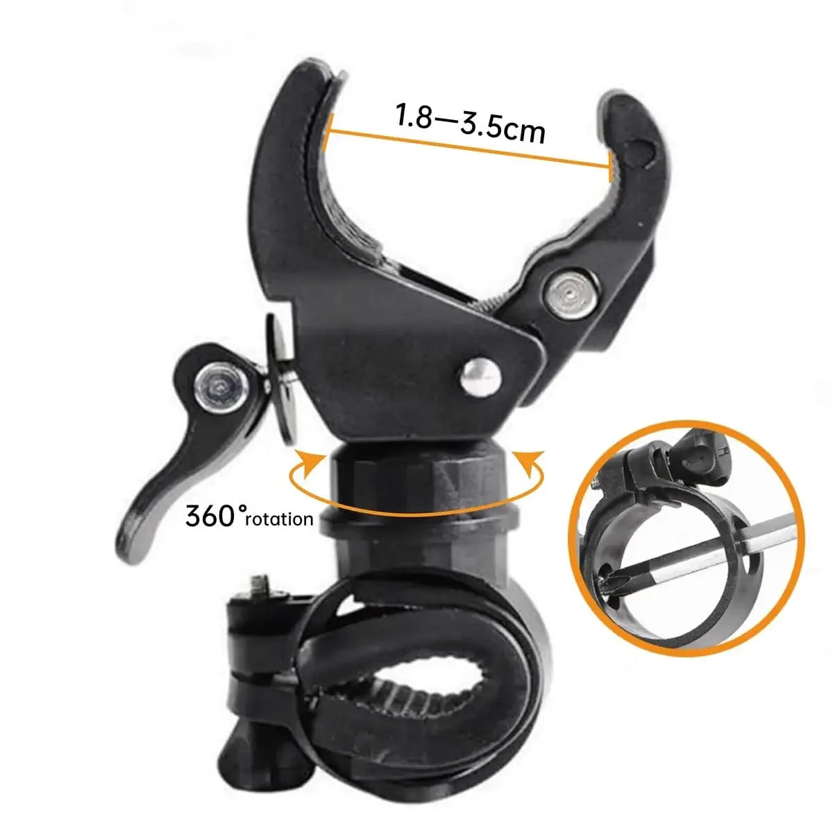 Description Picture 4 of itemFZCSPEED Bike Flashlight Mount Holder Universal Bicycle Flashlight Holder 360º Rotation Bike Flashlight Clip Adjustable Clamp