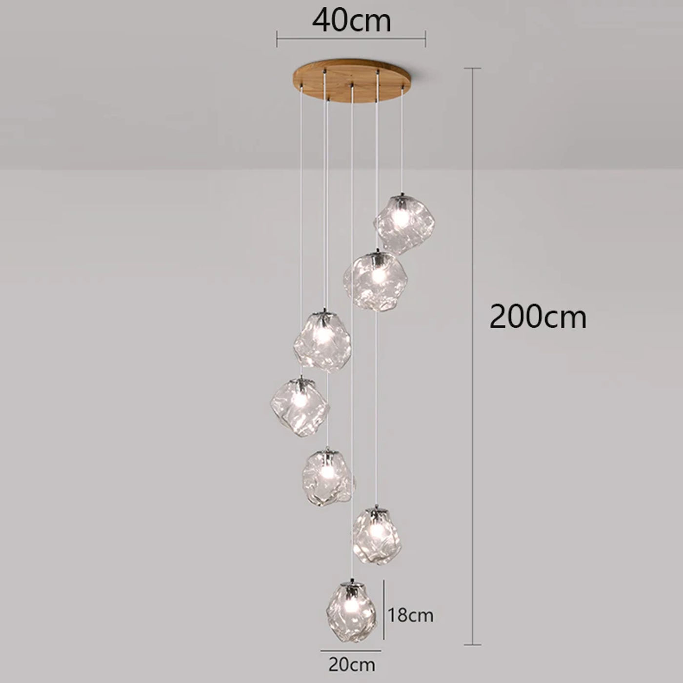 Description Picture 3 of itemNordic home decoration, stair chandelier, living room bedroom and dining room Pendant lights, ceiling light, indoor lighting