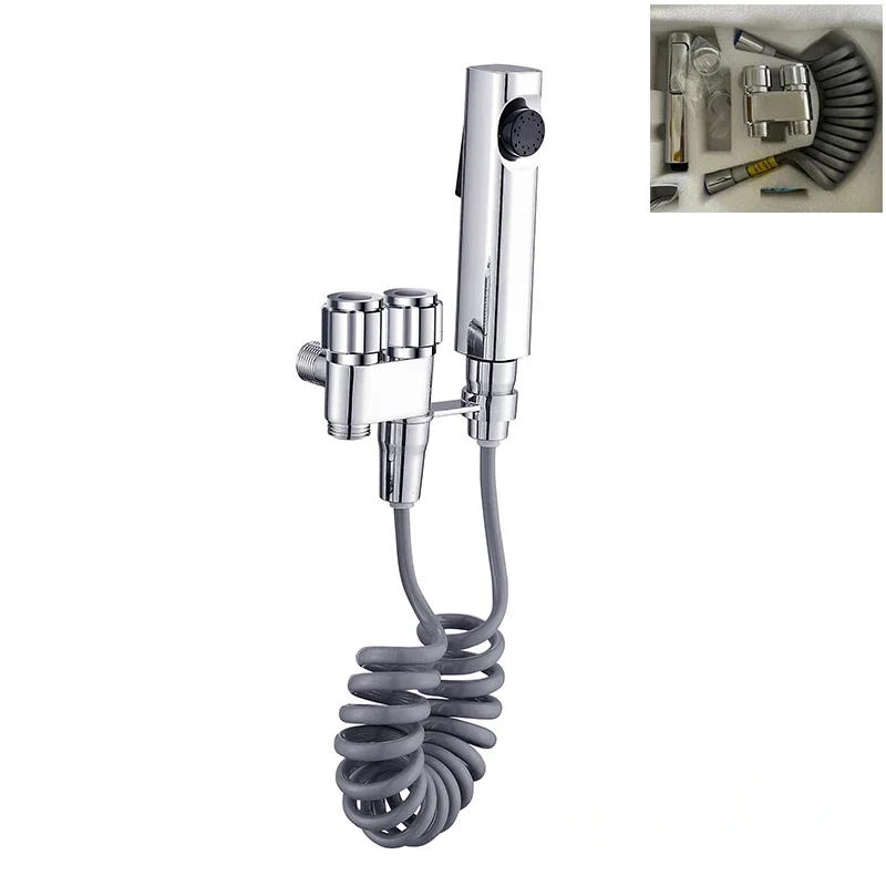 Description Picture 5 of itemWall Mount Two Out Water G1/2 Angle Valve Bathroom Shower Bidet Sprayer Set Hygienic Cleaning Sprayer for Toilet Accessories