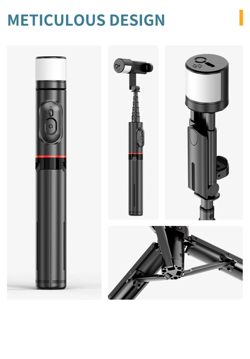 Description Picture 4 of itemRoreta NEW Portable Wireless Bluetooth Phone Telescopic Selfie Stick Tripod With Fill Light for Huawei iPhone 14 Android Xiaomi