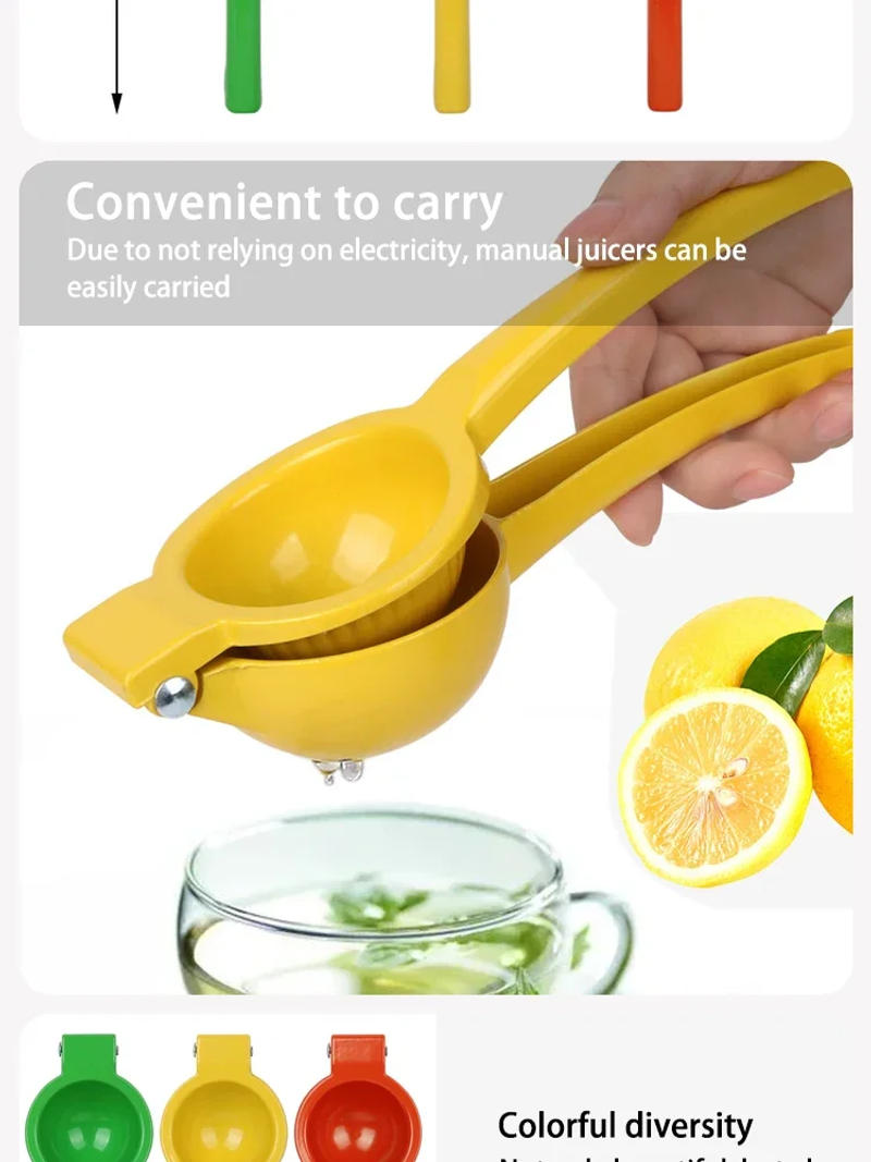 Description Picture 5 of itemHome Manual Lemon Squeezer Aluminum Alloy Hand Pressed Orange Fruit Juicer Portable Practical Kitchen Tools Mini Blender
