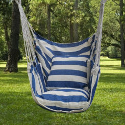 Free Delivery Canvas Hanging Hammock Chair Hanging Rope Swing Bed 200KG Load Bearing For Outdoor Garden Beach Camping Travel