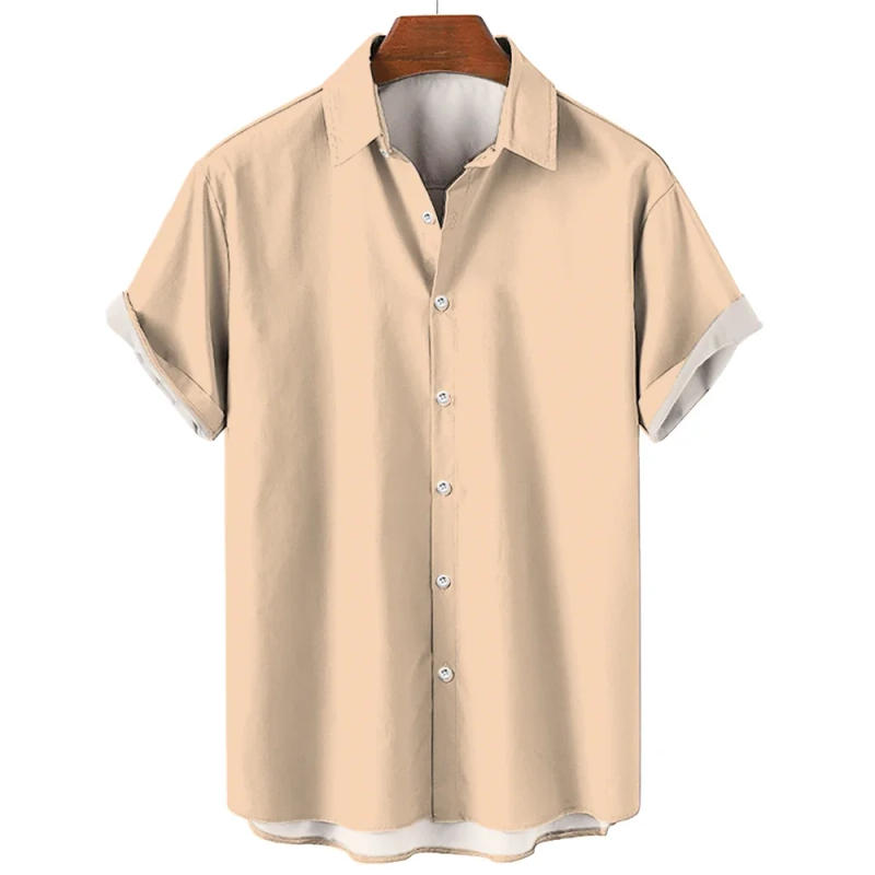 Description Picture 6 of itemMen's Shirt Hawaii Beach Luxury 3D Printing Solid Color Pattern Short Sleeve Top Fashion Street Super Large Fashion Clothing